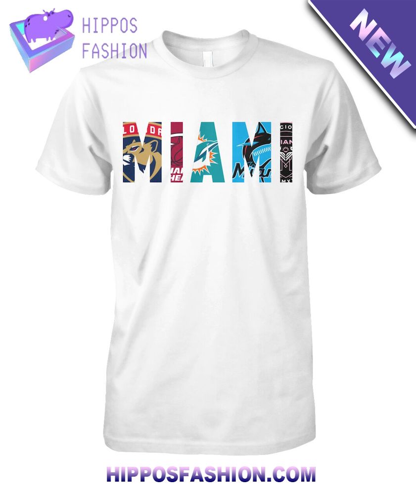 Popular Miami Sports Teams White T Shirt D