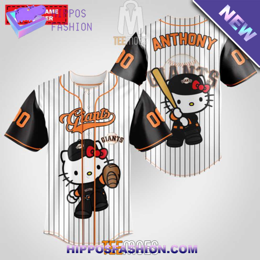 San Francisco Giants Hello Kitty Personalized Baseball Jersey