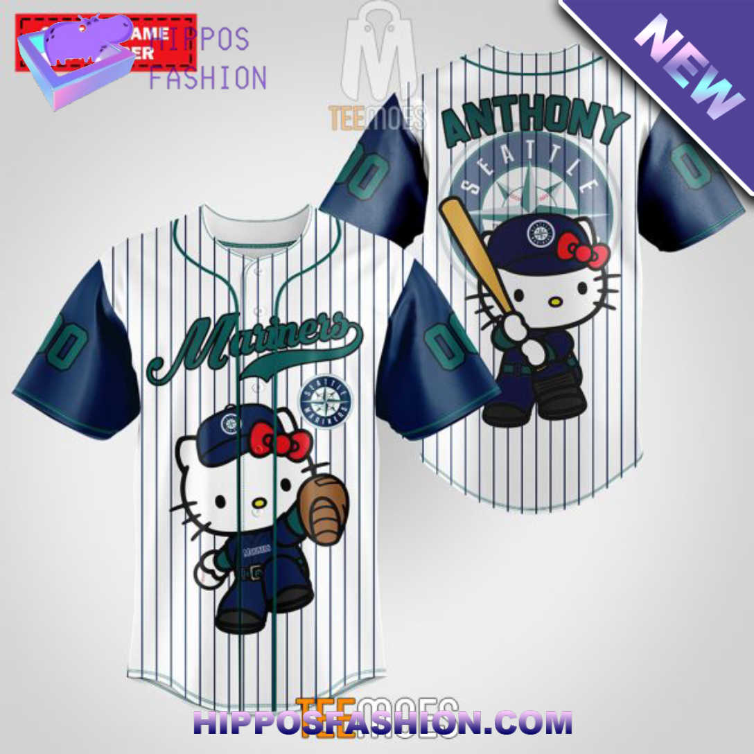 Seattle Mariners Hello Kitty Personalized Baseball Jersey Kyvjk.jpg