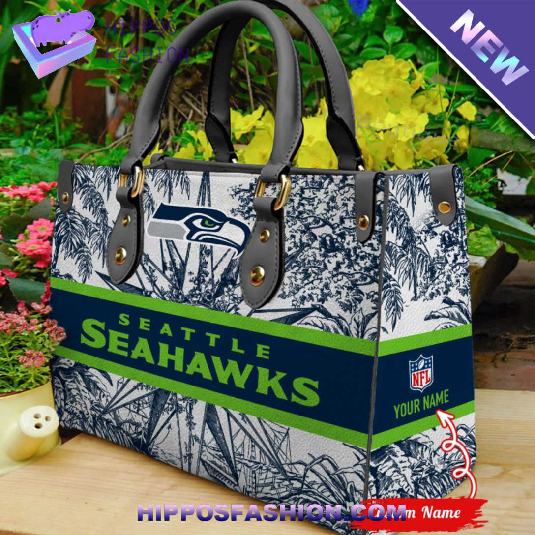 Seattle Seahawks NFL Personalized Leather HandBag