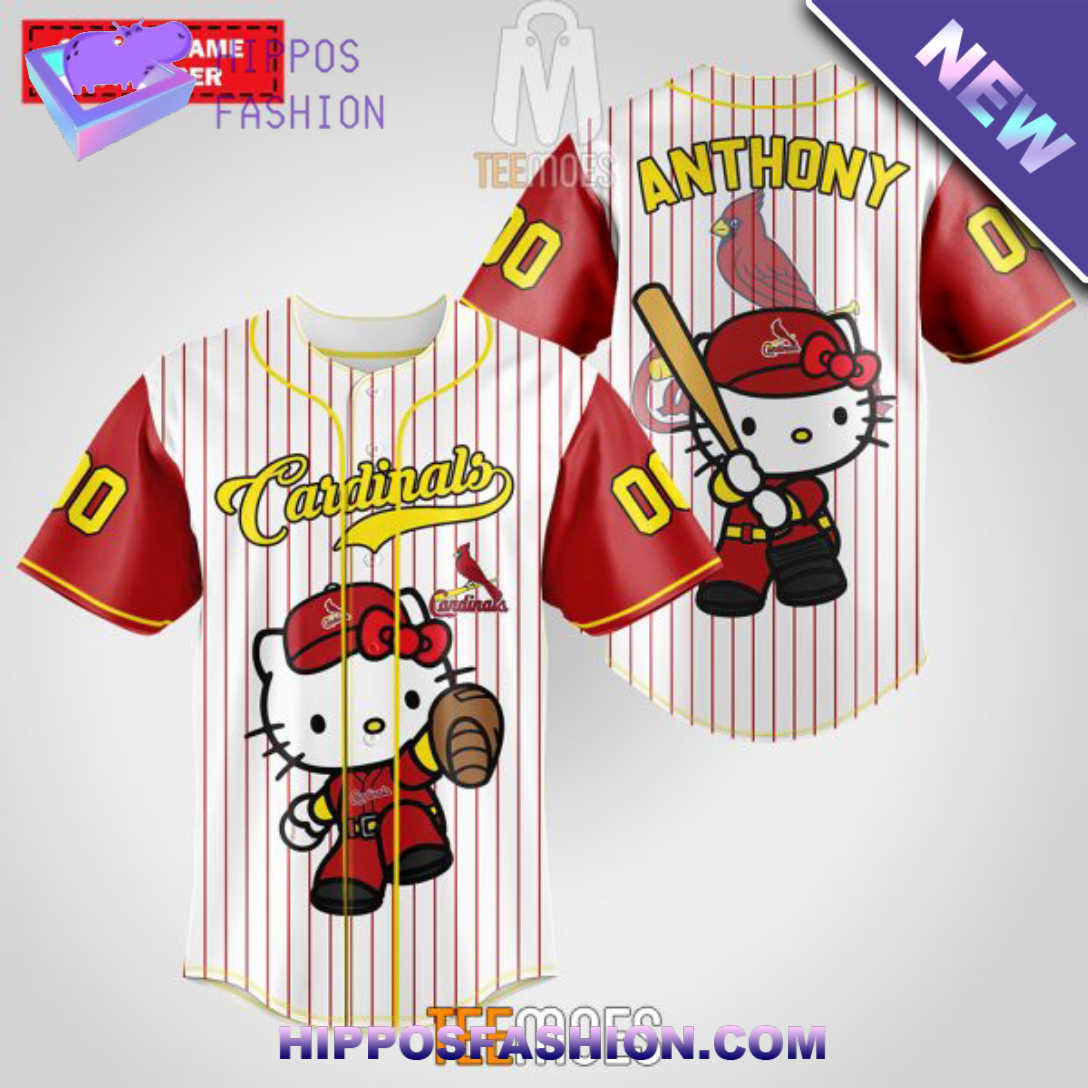 St Louis Cardinals Hello Kitty Personalized Baseball Jersey