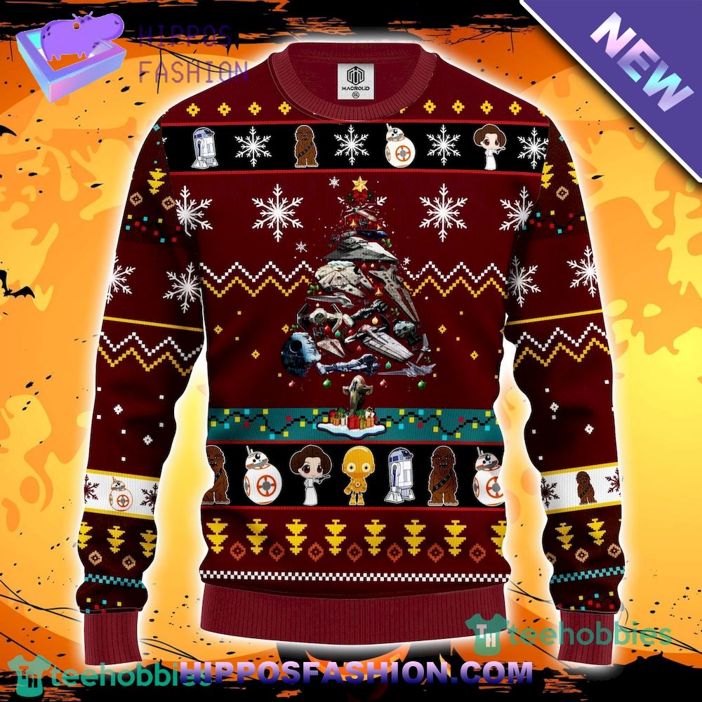 Star Wars Trips Brown Red Ugly Christmas Sweater