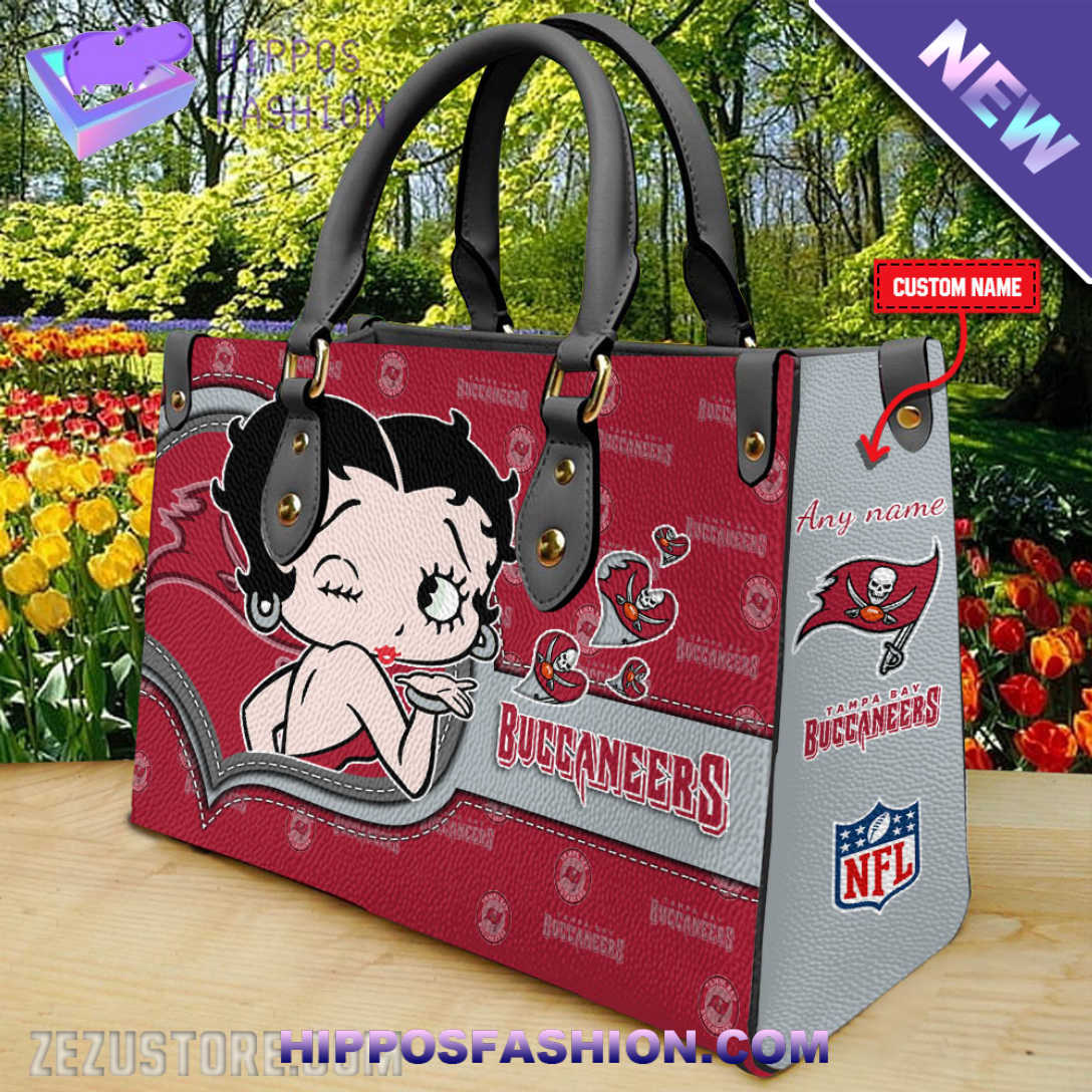 Tampa Bay Buccaneers NFL Betty Boop Personalized Leather HandBag