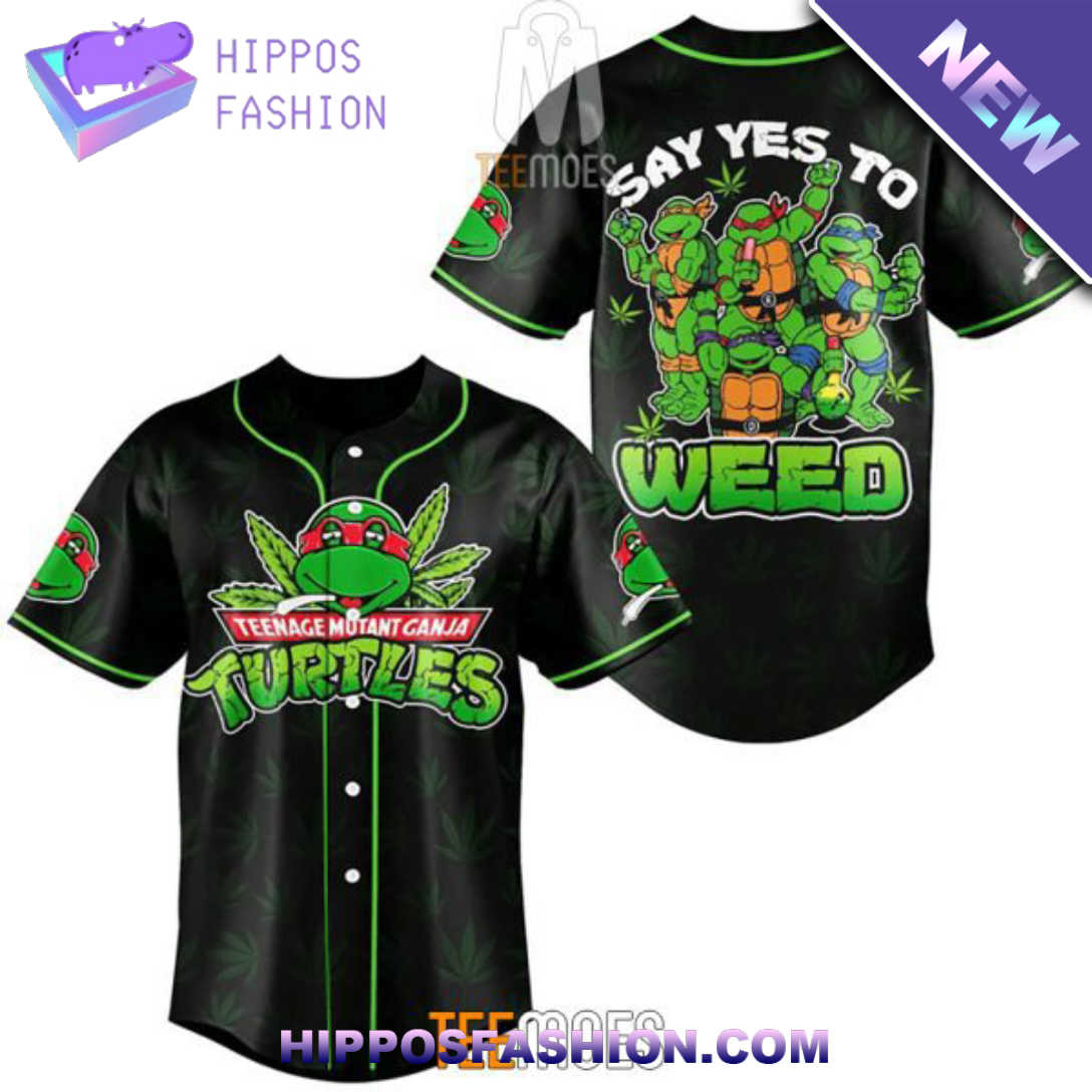 Teenage Mutant Ganja Turtles Funny Weed Baseball Jersey