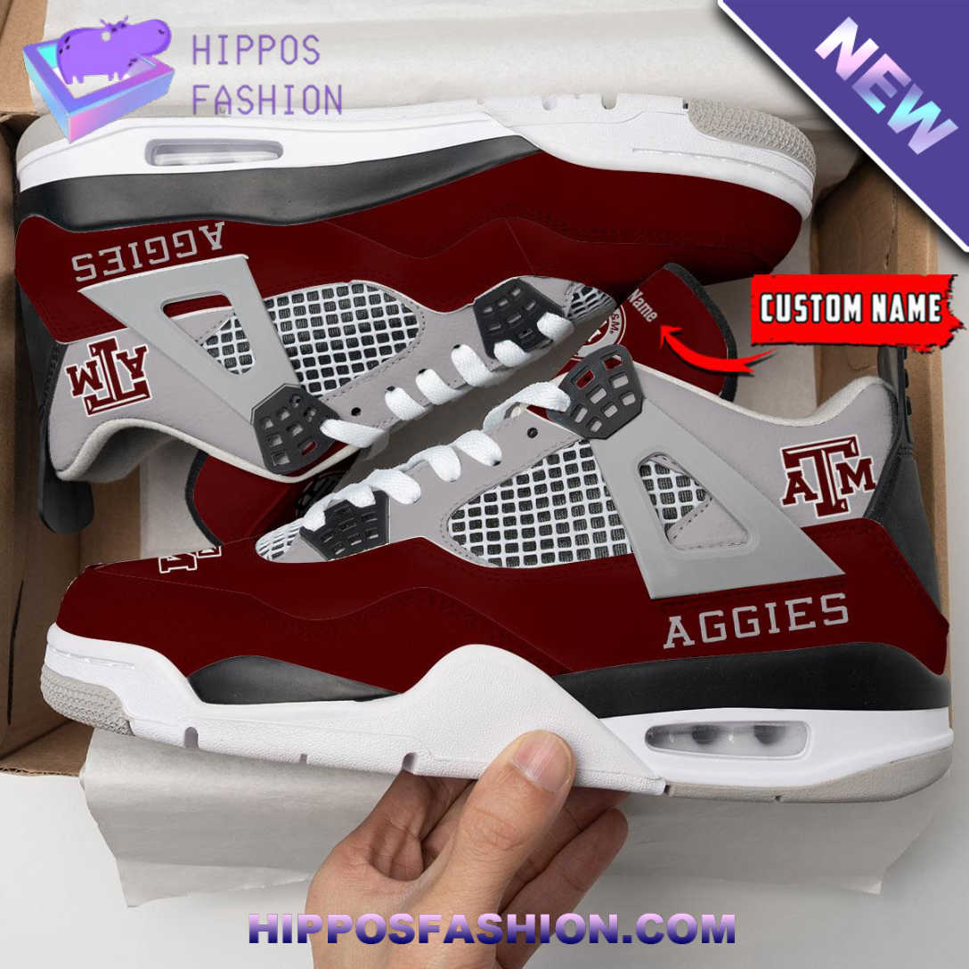 Texas A_M Aggies Personalized Air Jordan 4 Sneaker