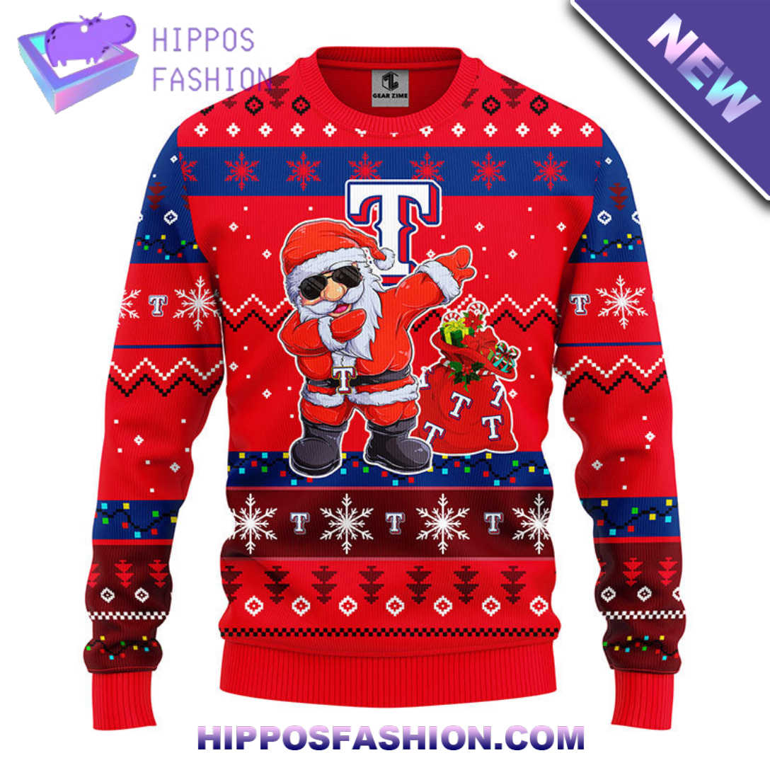 Texas Rangers Dabbing Santa Claus Christmas Ugly Sweater bVnra.jpg