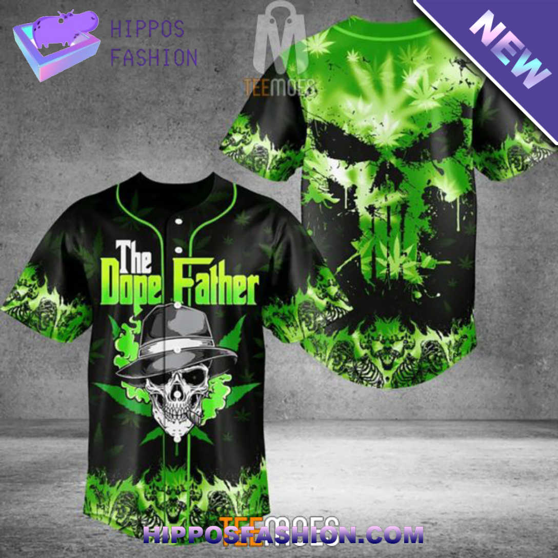 The Dope Father Skull Canabis Baseball Jersey