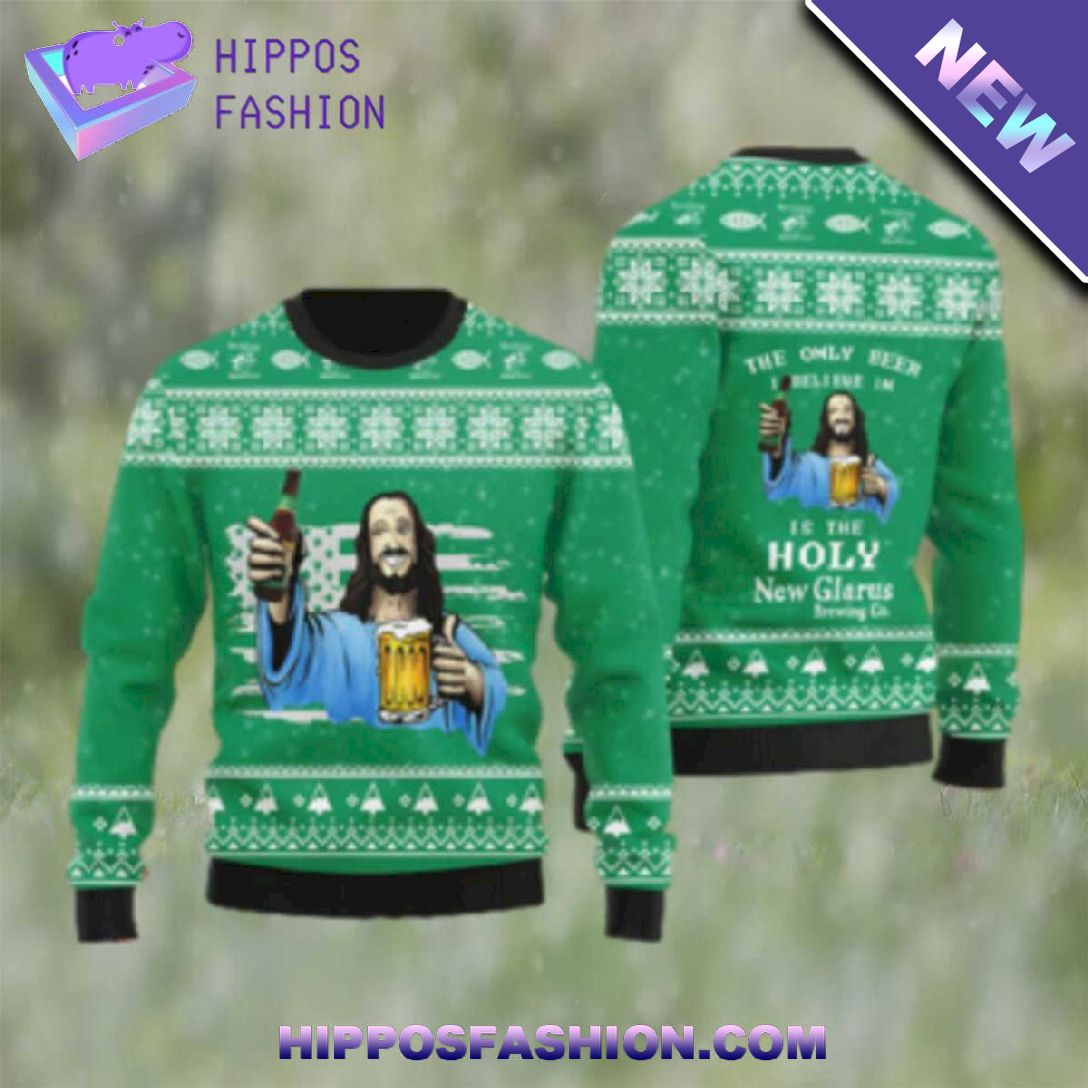 The Only Beer I Believe In Is Pabst Blue Ribbon Ugly Christmas Sweater chUV.jpg