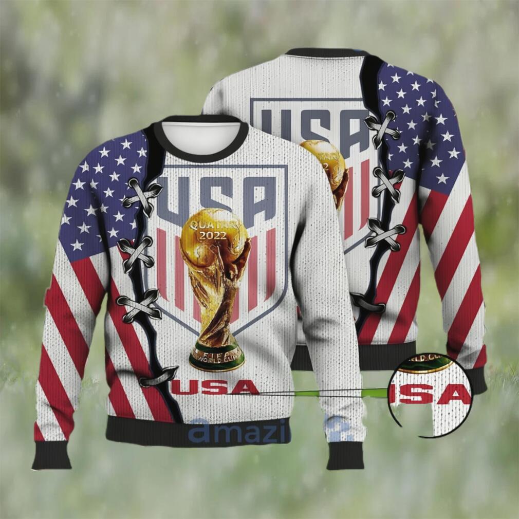 USA Flag National Soccer Team World Cup Qatar Ugly Christmas Sweater