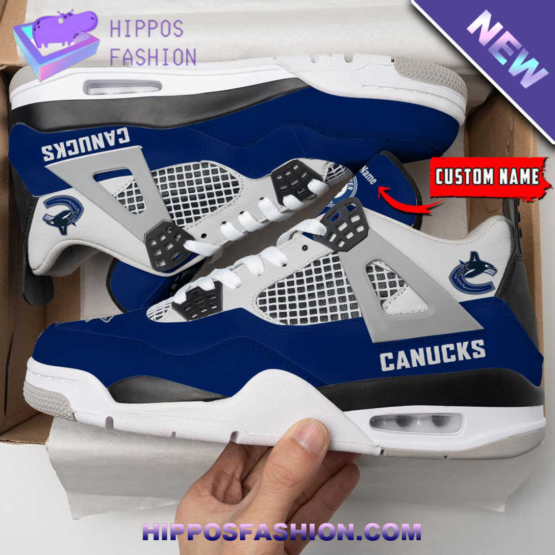 Vancouver Canucks Personalized Air Jordan 4 Sneaker