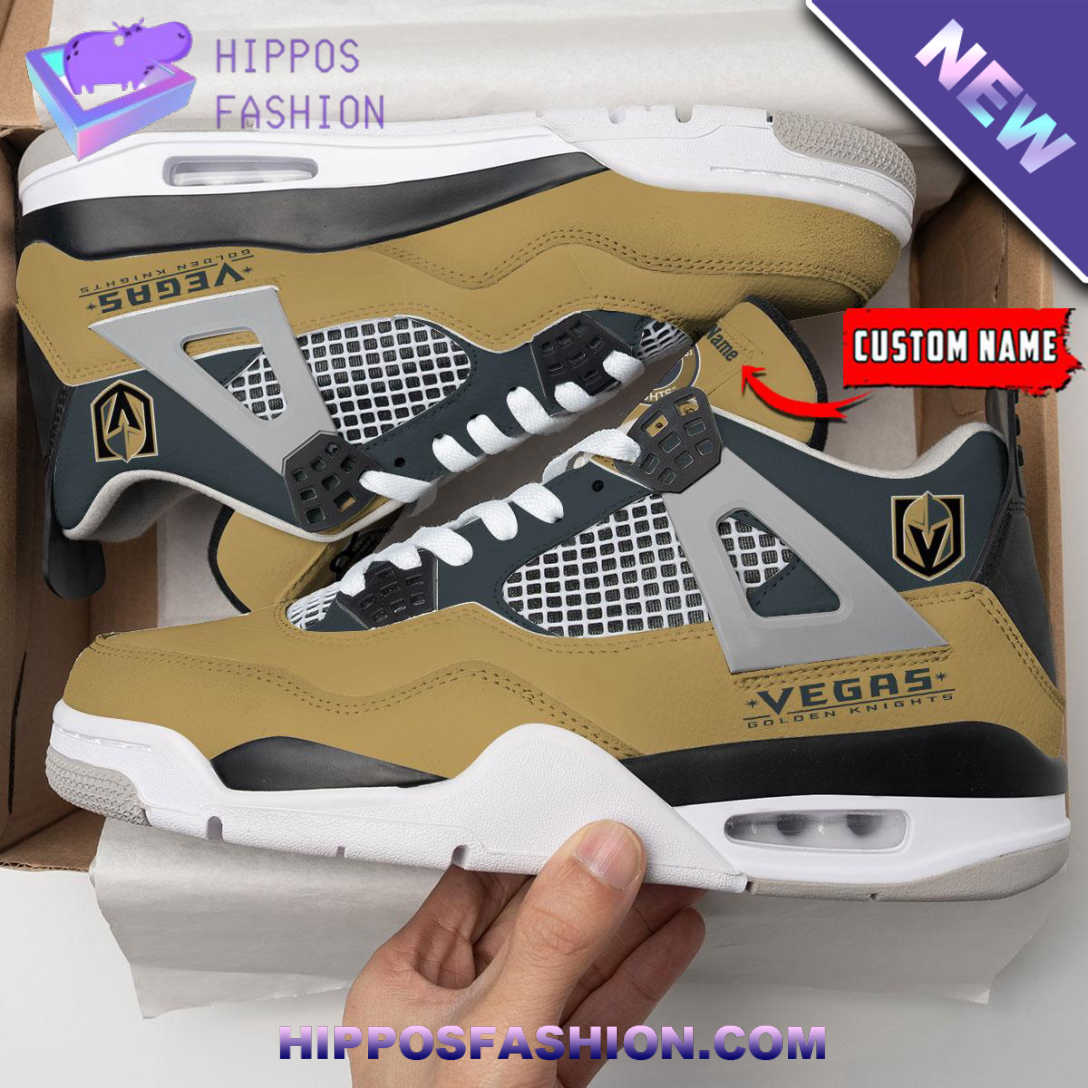 Vegas Golden Knights Personalized Air Jordan 4 Sneaker