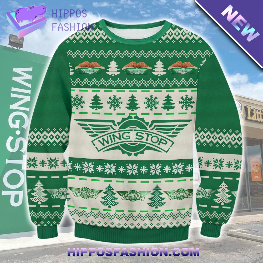 Wingstop Noel Green Ugly Christmas Sweater