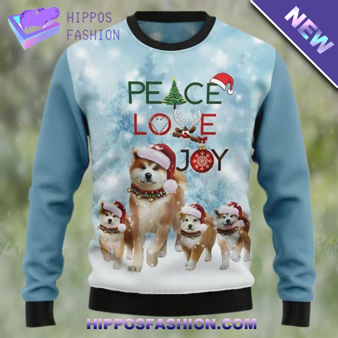 akita dog peace love joy christmas sweater xoE.jpg