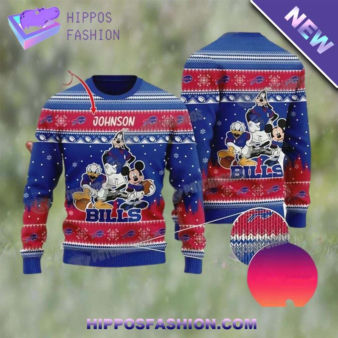 buffalo bills disney mickey mouse personalized christmas ugly sweater rILb.jpg