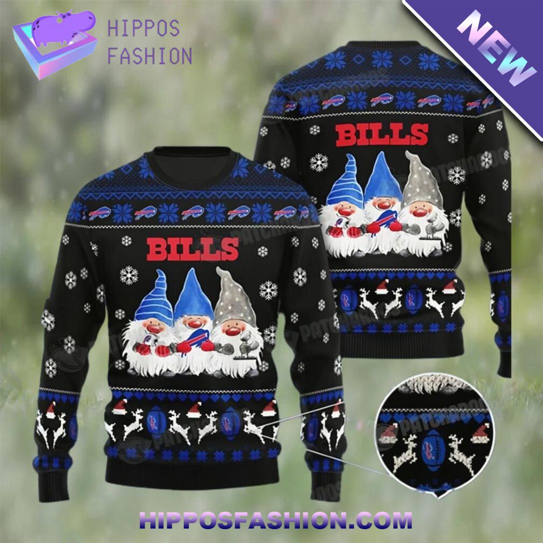 Buffalo Bills Gnomes Ugly Christmas Sweater Handsome as usual