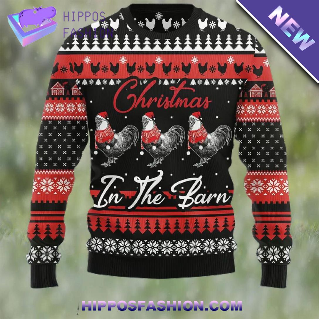 Chicken Farm Ugly Christmas Sweater Cool DP