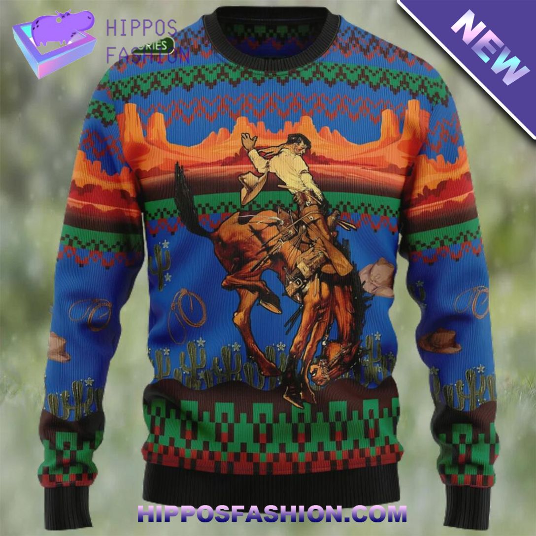 Cowboy Desert Ugly Christmas Sweater Best picture ever