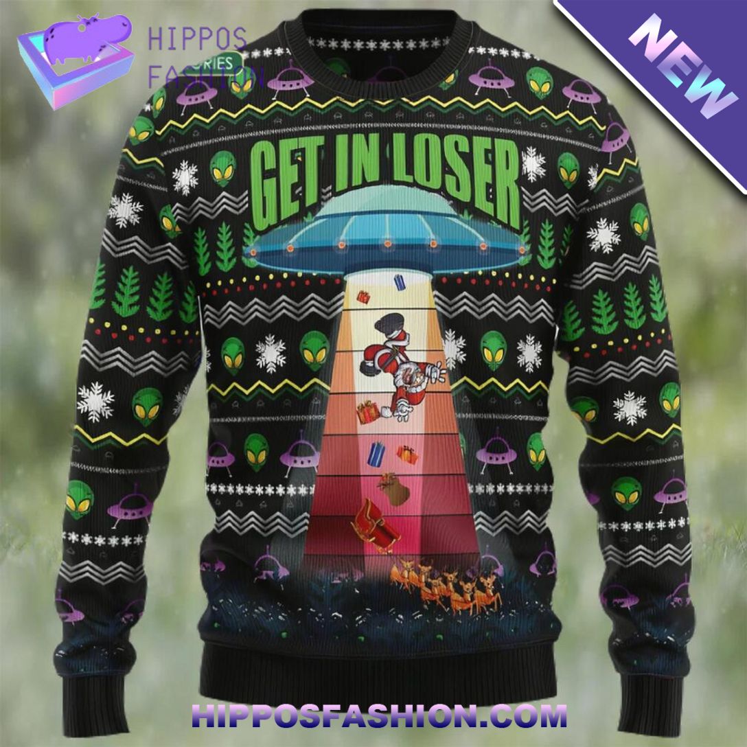 get in loser alien ugly christmas sweater UPaC.jpg