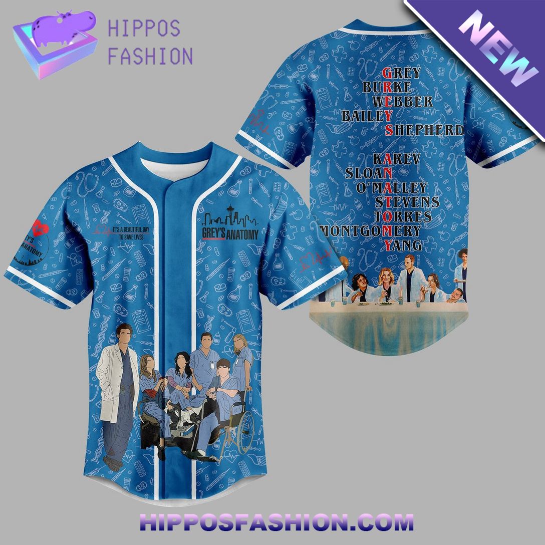 Greys Anatomy TV Series Blue Baseball Jersey Nice elegant click