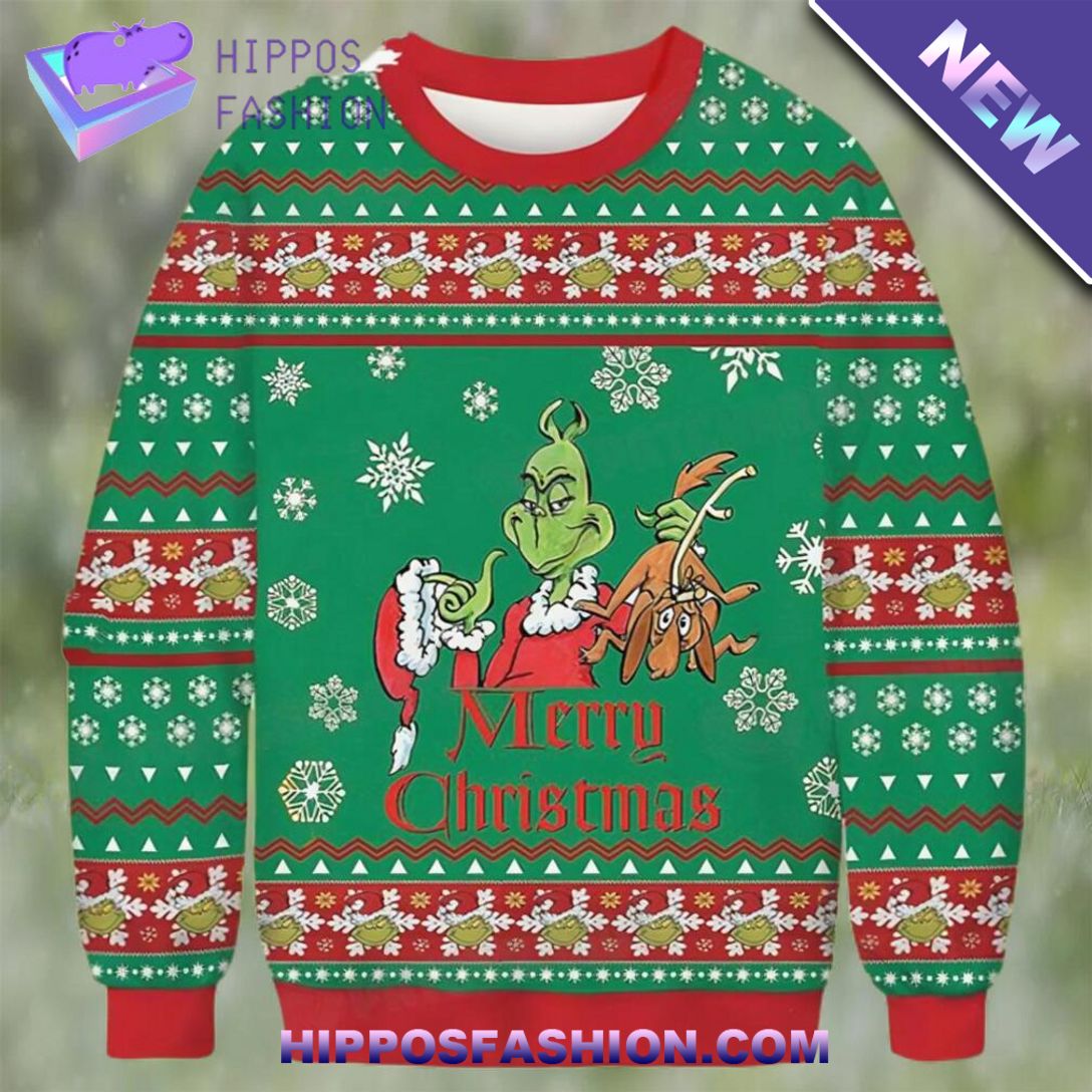 Grinch Merry Christmas Ugly Christmas Sweater Lovely smile
