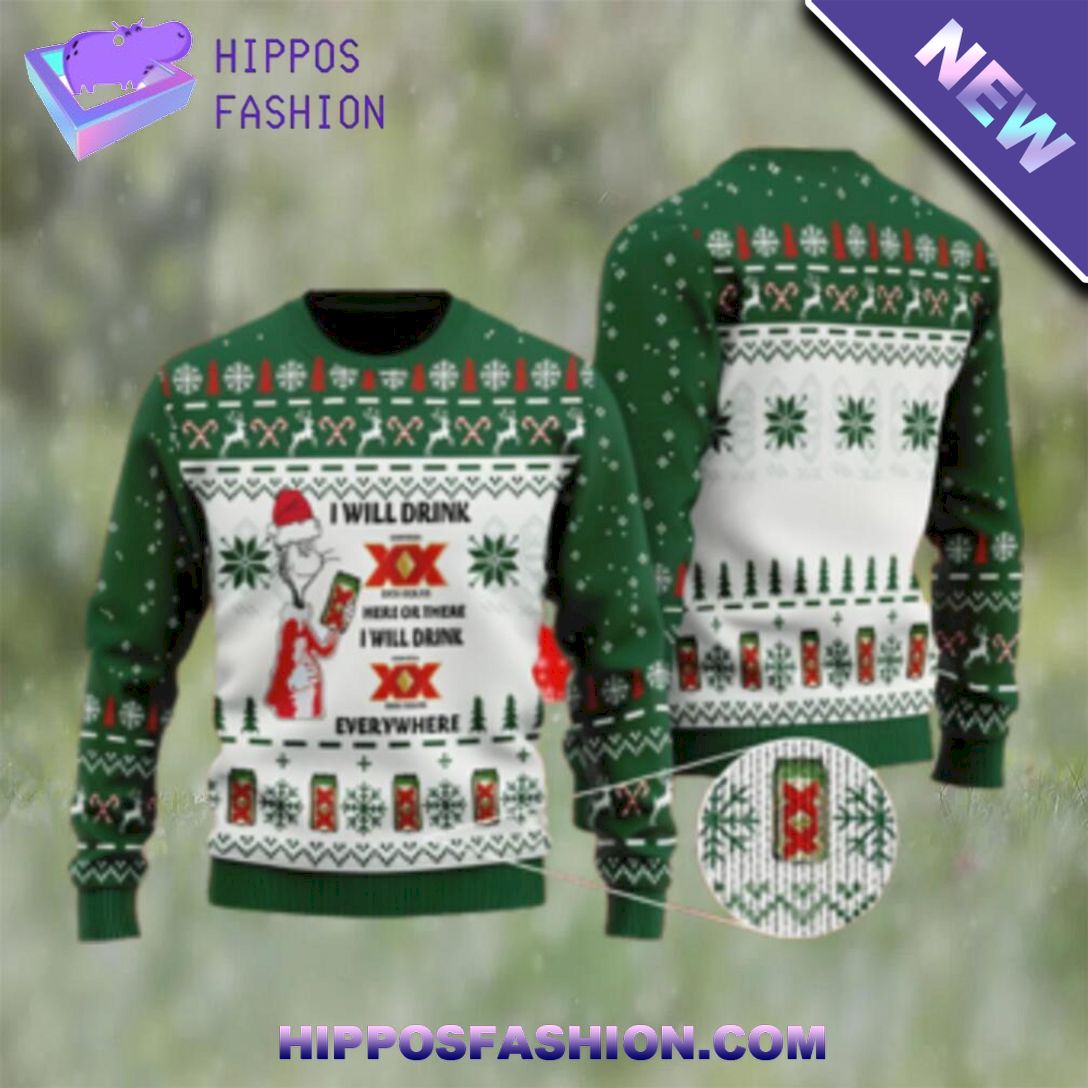 i will drink dos equis everywhere christmas ugly sweater HPBjj.jpg