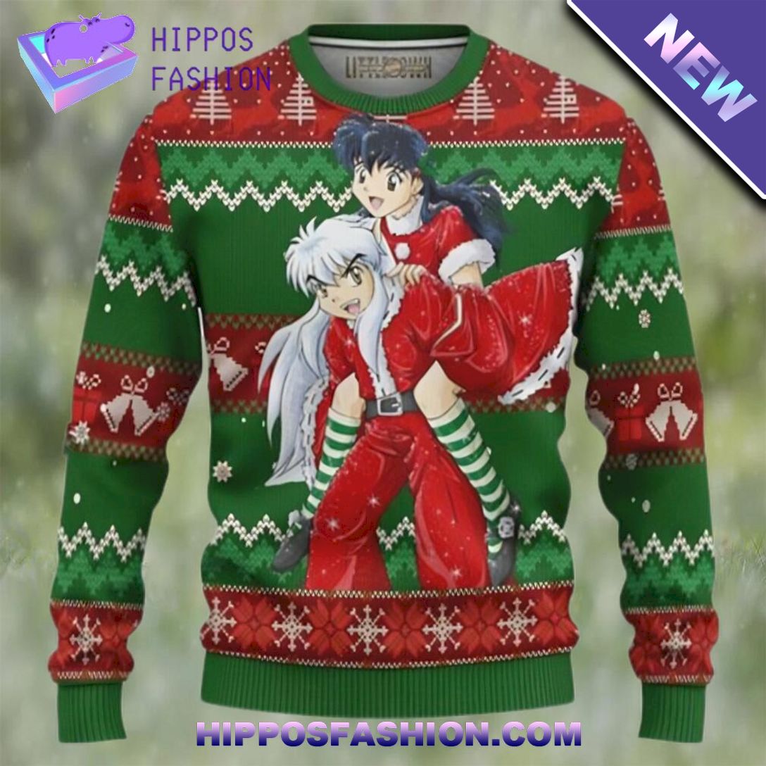 inuyasha x kagome inuyasha anime ugly christmas sweater HWE.jpg
