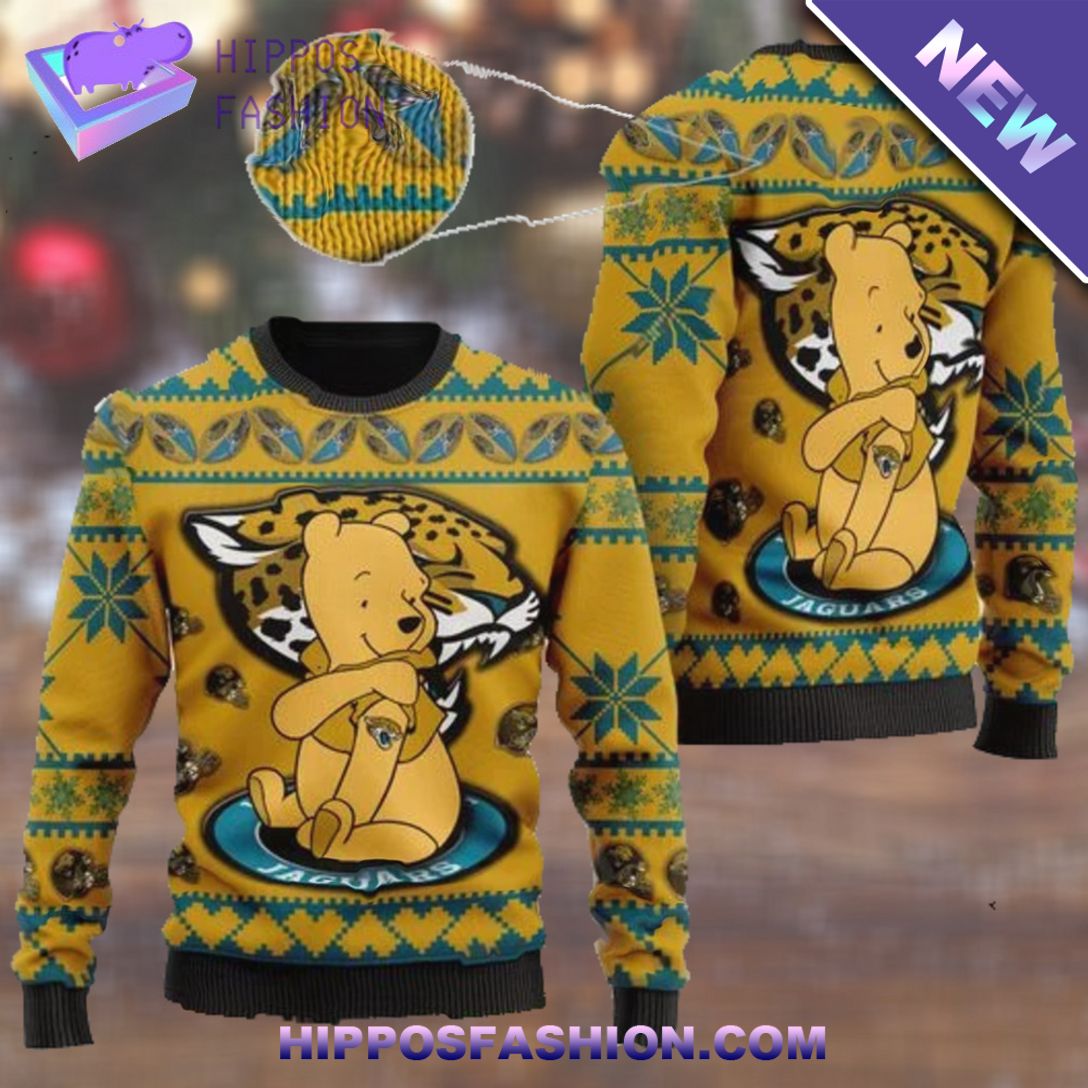 jacksonville jaguars nfl american football team logo cute winnie the pooh bear ugly sweater lmc.jpg