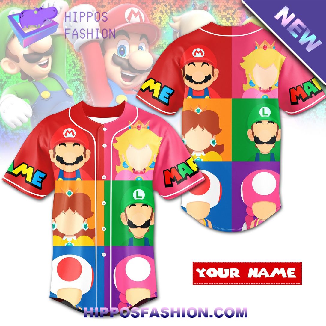 Mario Color Personalized Baseball Jersey Our hard working soul