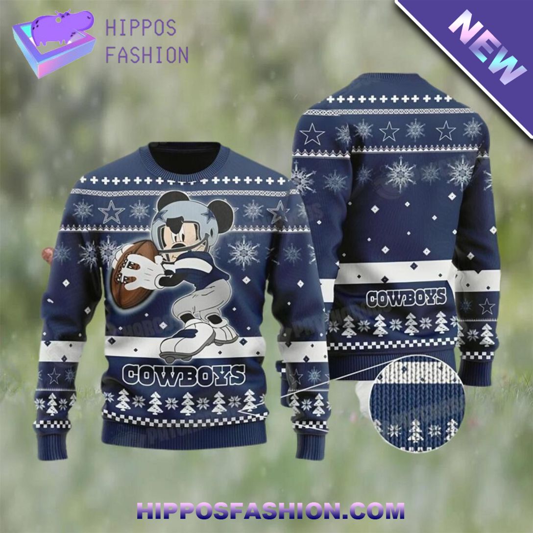 Mickey Mouse NFL Dallas Cowboys Ugly Christmas Sweater Good click