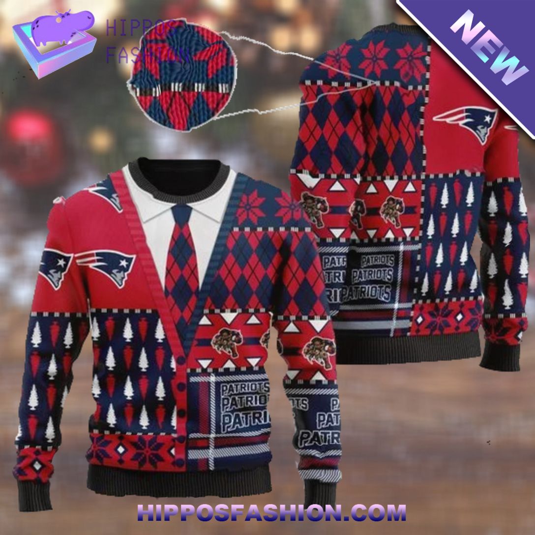 New England Patriots NFL Football Team Cardigan Ugly Sweater Stunning
