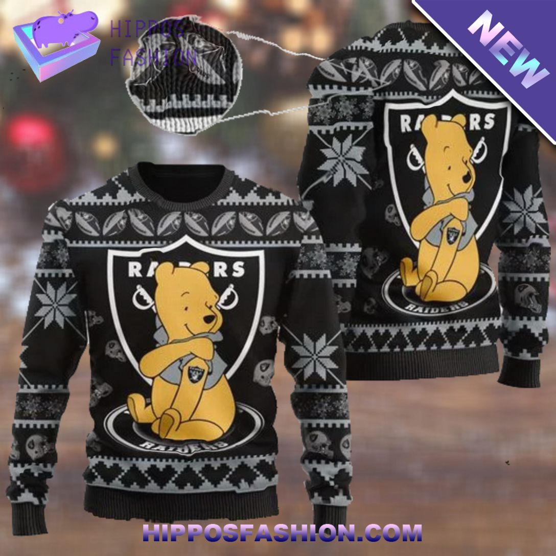 oakland raiders nfl american football team logo cute winnie the pooh bearugly sweater eWZRF.jpg