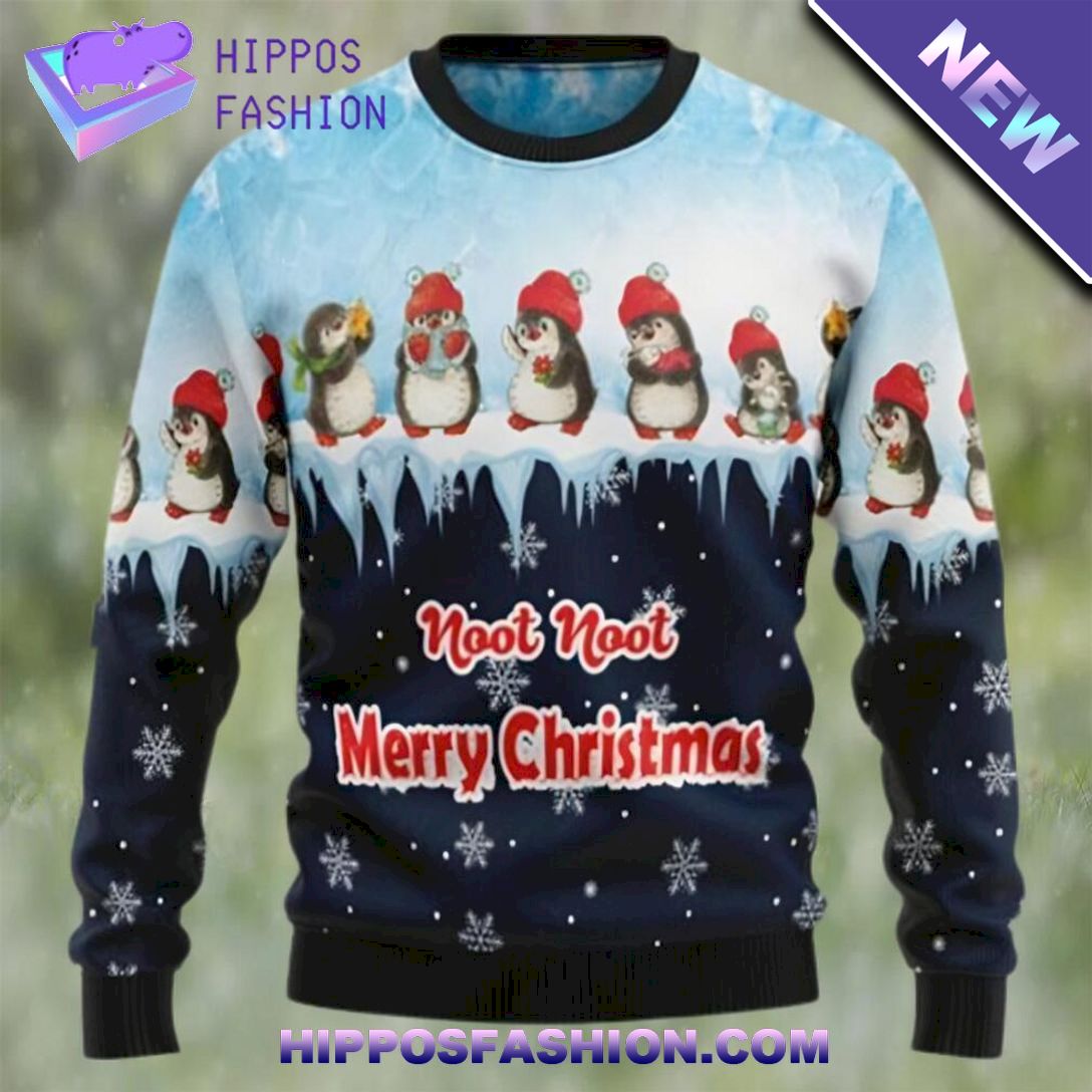 penguin hang out ugly christmas holiday christmas sweater fFD.jpg
