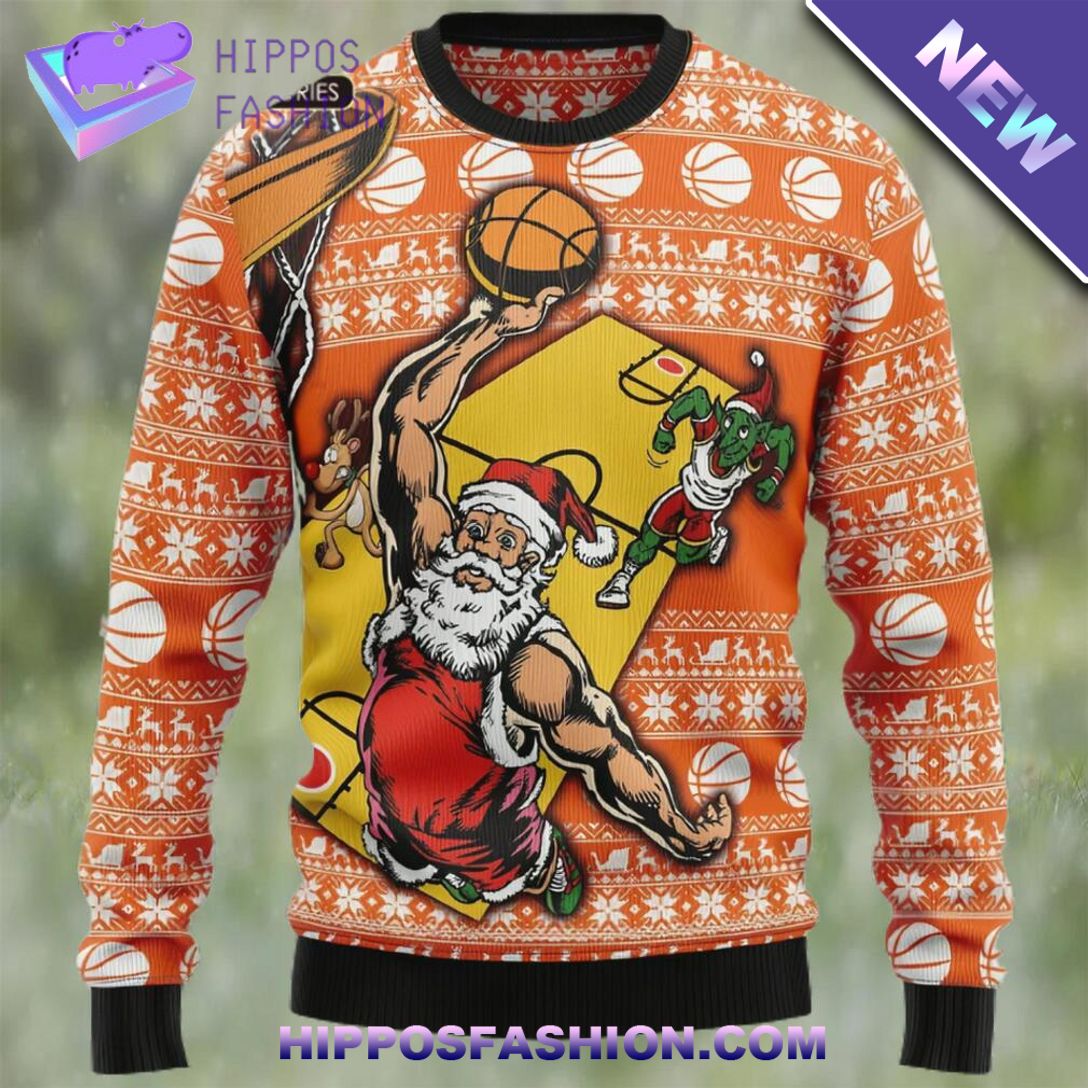 Santa Basketball Ugly Christmas Sweater You look so healthy and fit