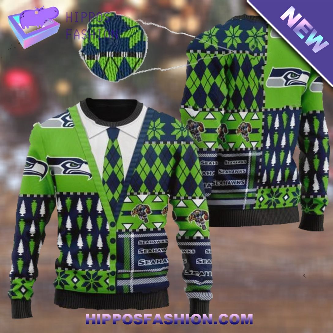 Seattle Seahawks NFL Football Team Cardigan Ugly Sweater Impressive picture.
