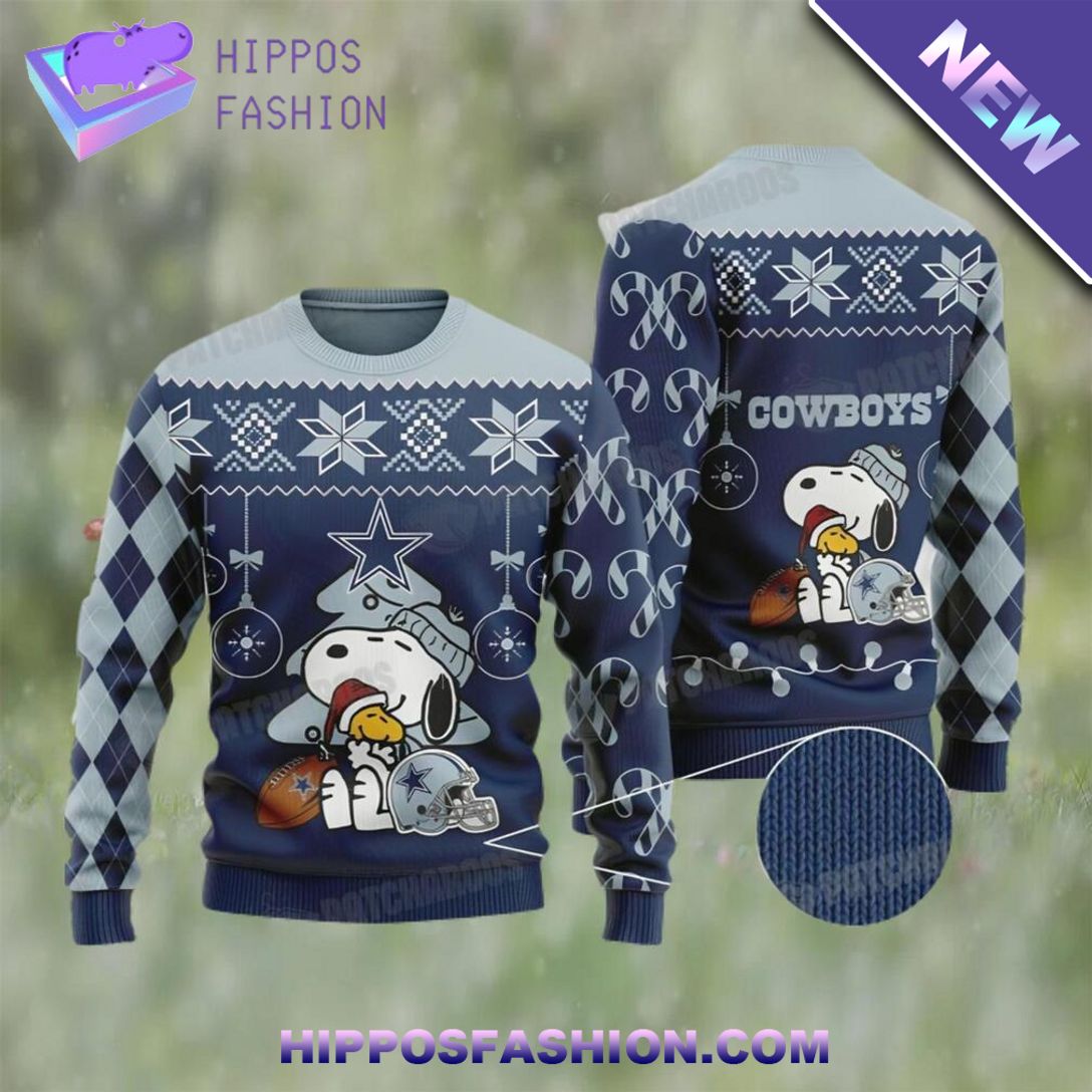 Snoopy NFL Dallas Football Ugly Christmas Sweater Such a charming picture.