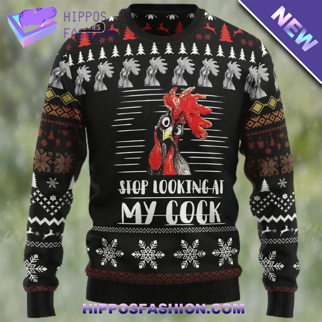 stop looking at my cock ugly christmas sweater fWqC.jpg