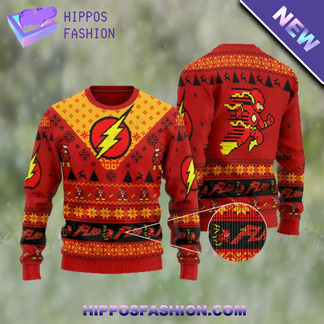 the flash in justice league ugly christmas sweater khsJJ.jpg