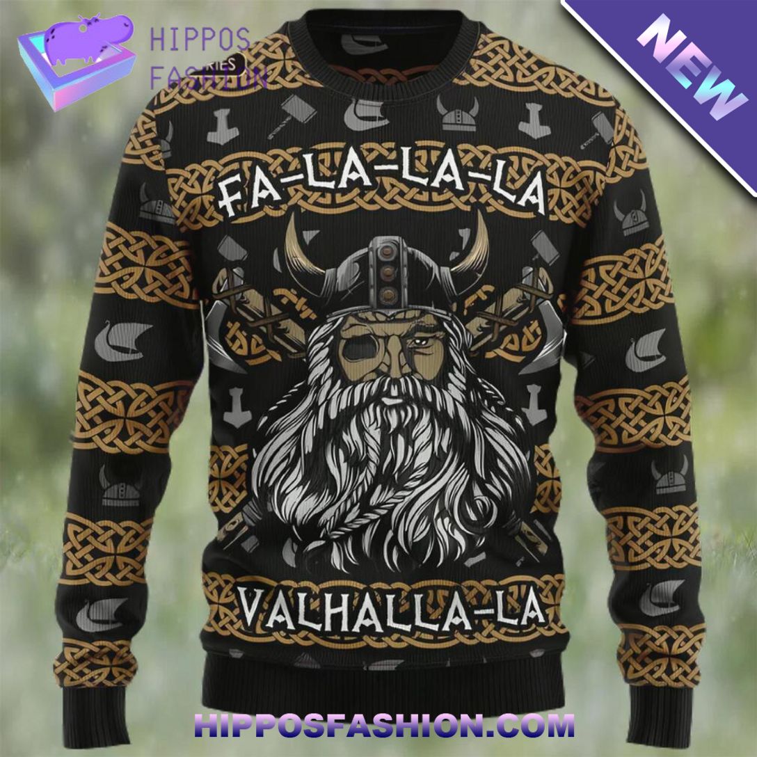 Valhalla La La La Ugly Christmas Sweater Trending picture dear