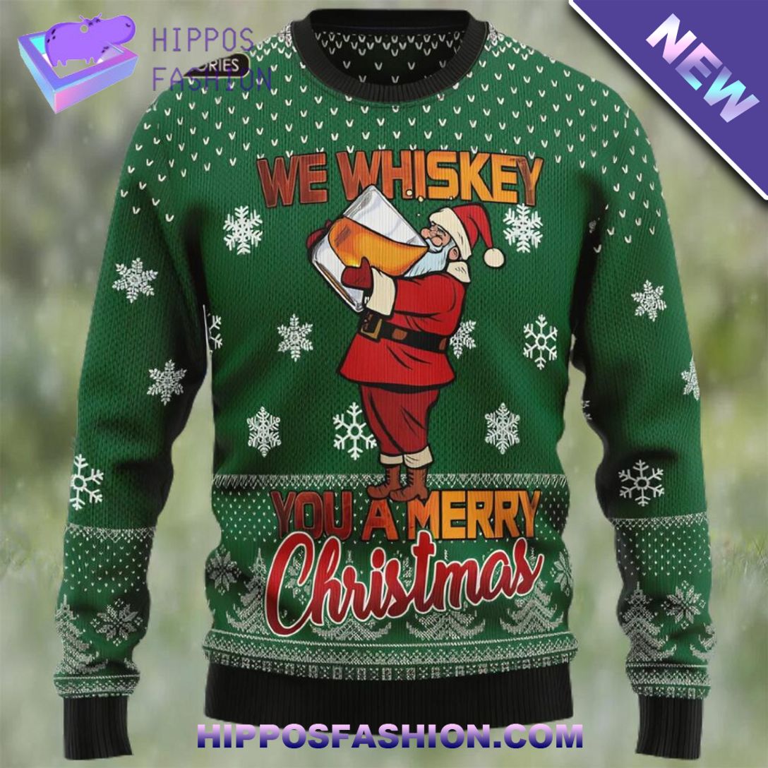 We Whiskey You A Merry Christmas Ugly Christmas Sweater Nice shot bro