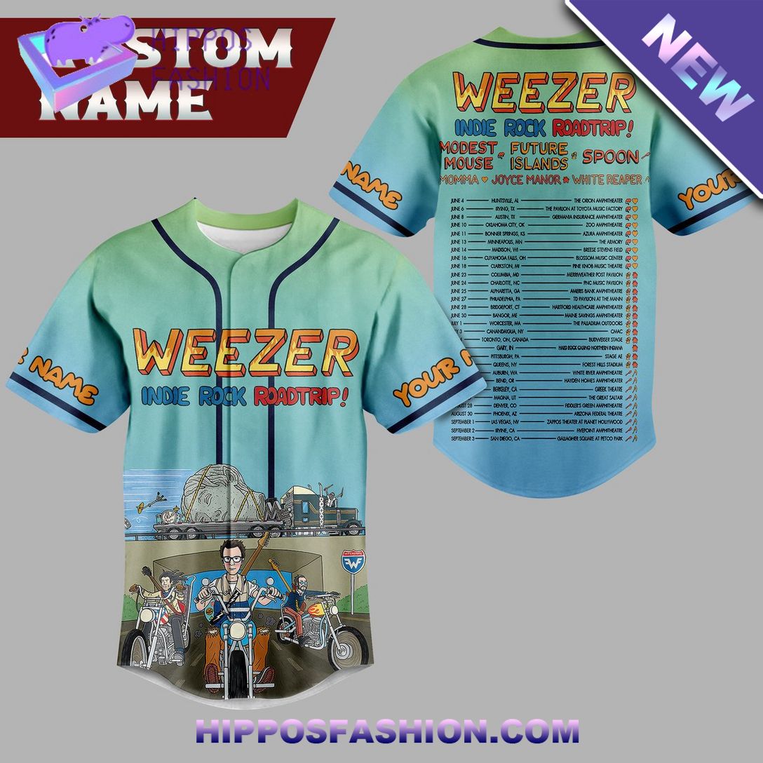 Weezer Indie Rock Roadtrip Personalized Baseball Jersey Good click