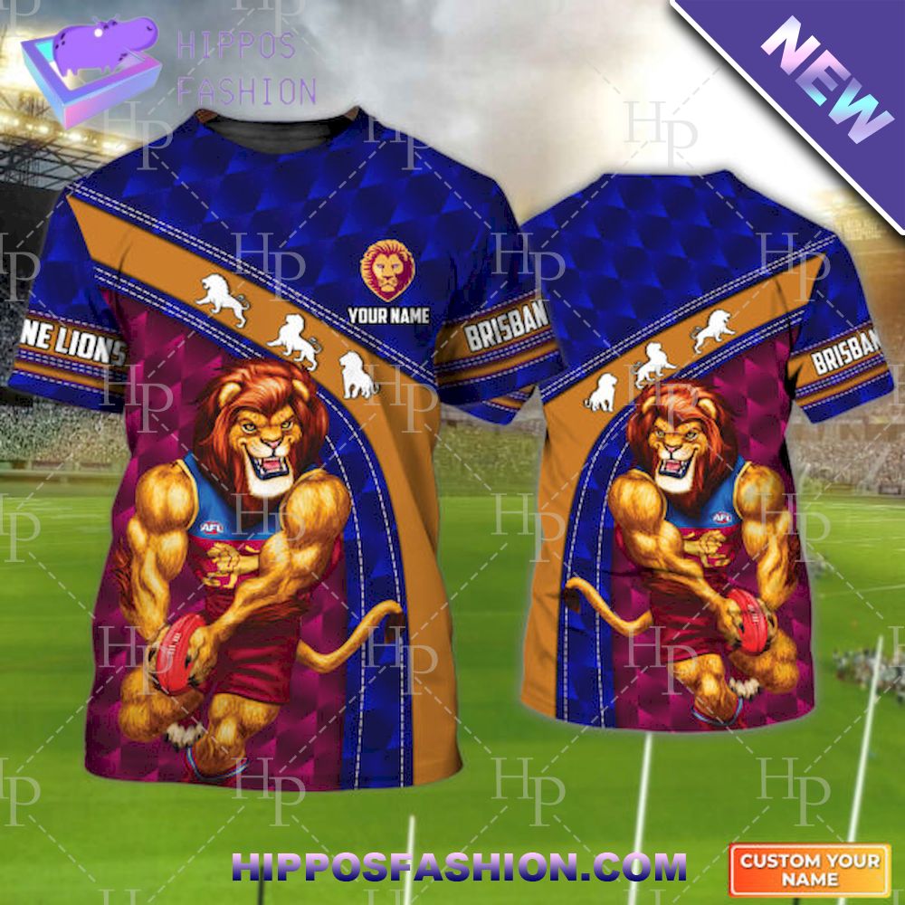 AFL Brisbane Lions Custom Name D Tshirt