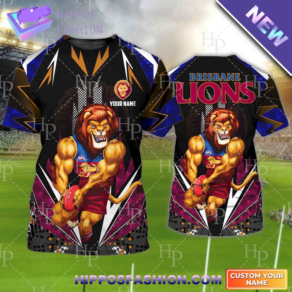 AFL Brisbane Lions Personalized Name D Tshirt
