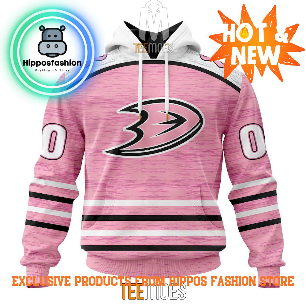 Anaheim Ducks Breast Cancer Awareness Light Pink Personalized Hoodie