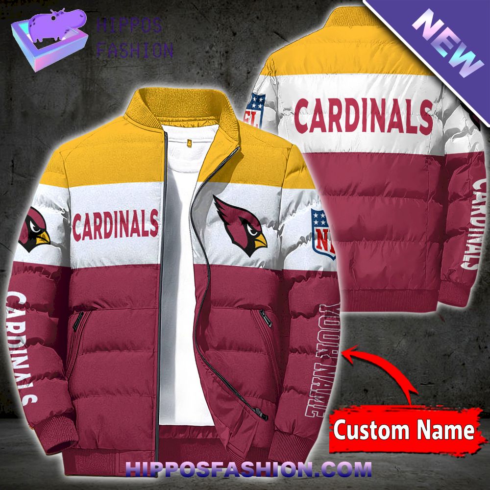 Arizona Cardinals Personalized Full Zip Puffer Jacket