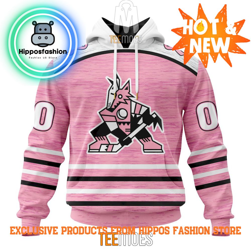Arizona Coyotes Breast Cancer Awareness Light Pink Personalized Hoodie