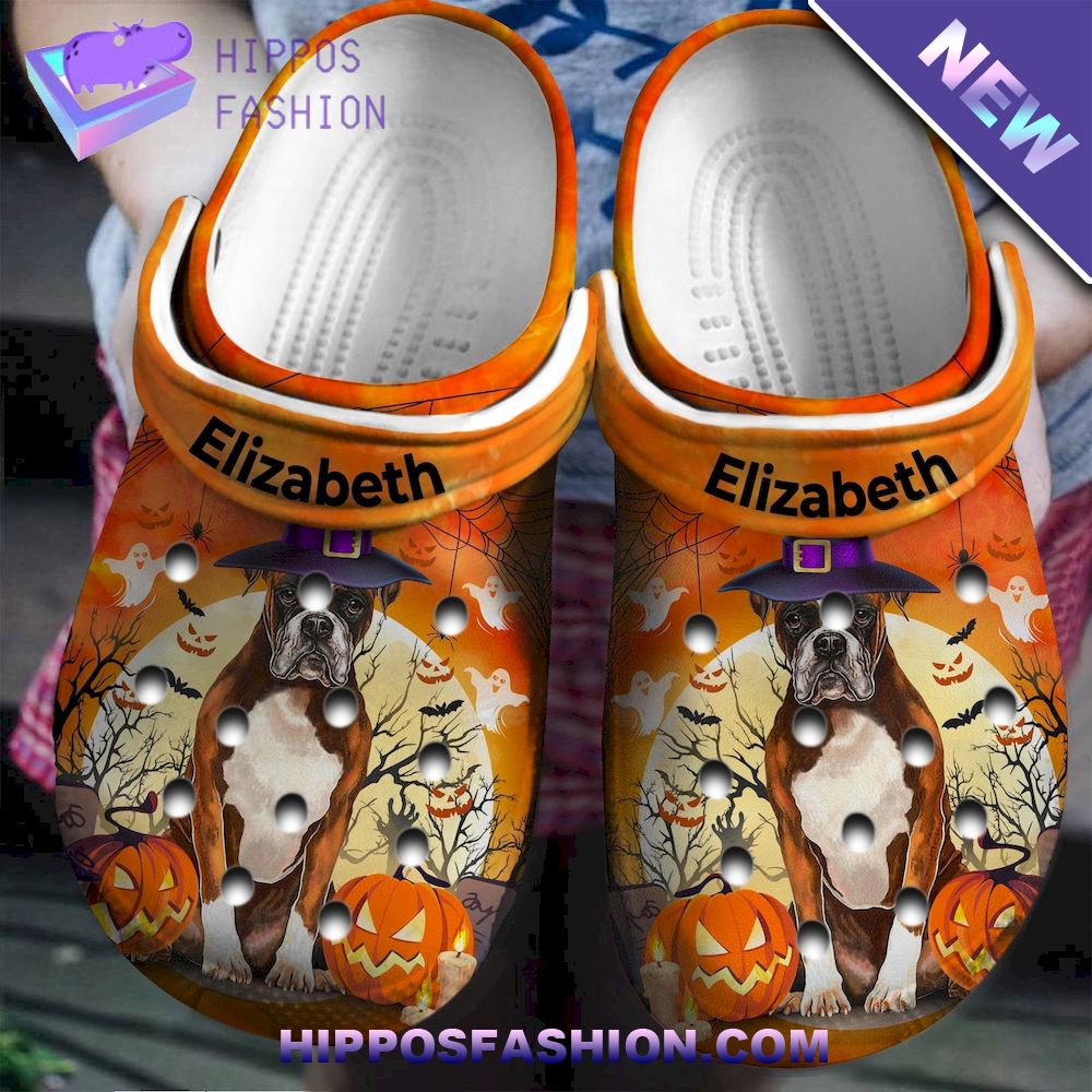 Boxer Witch Halloween Personalized Crocs Clog Shoes