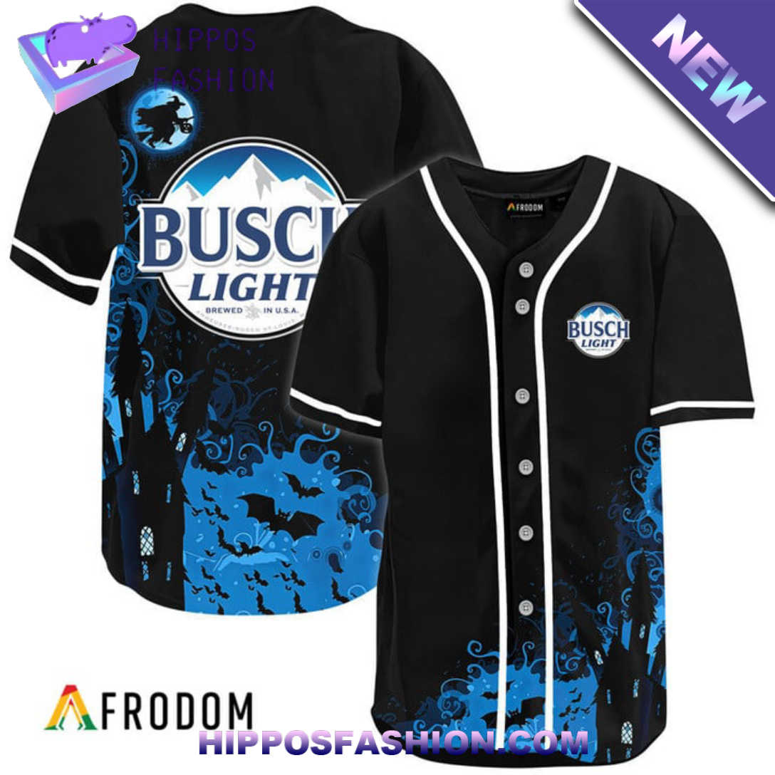 Busch Light Black Witch Halloween Baseball Jersey