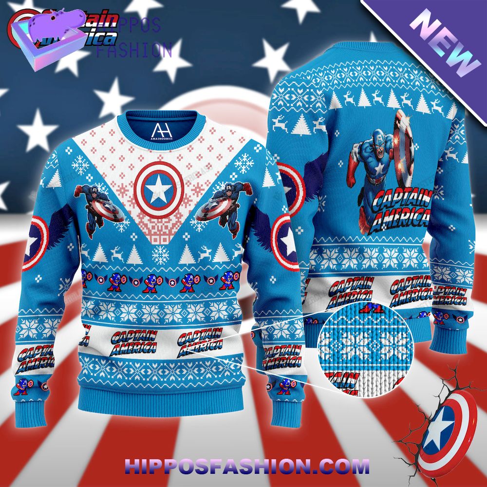 Captain American Merry Christmas Ugly Christmas Sweater
