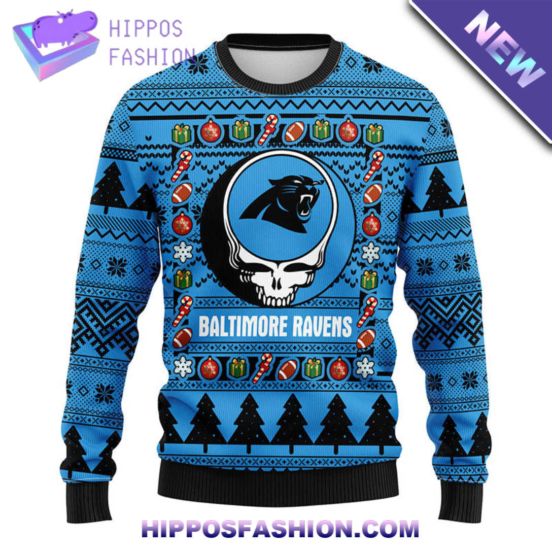 Carolina Panthers Grateful Dead Ugly Christmas Fleece Sweater FxSo.jpg