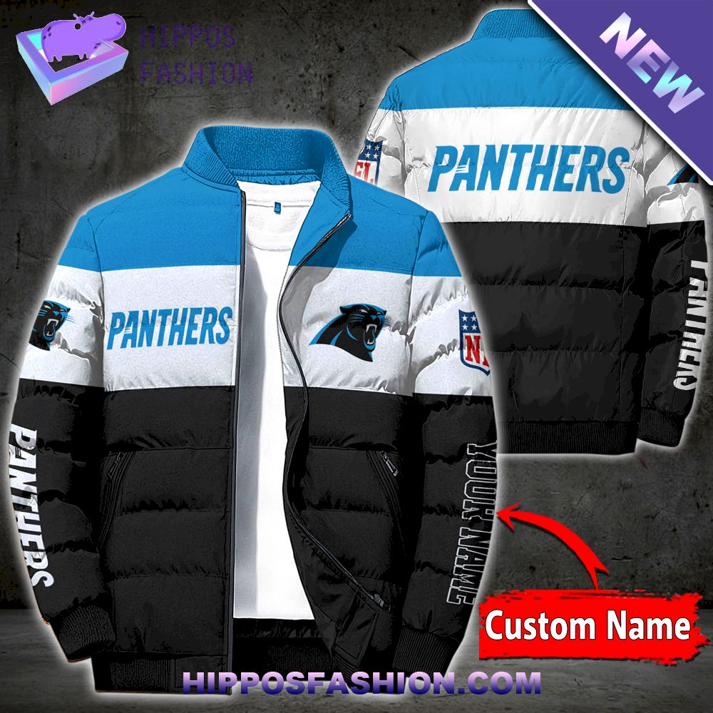 Carolina Panthers Personalized Full Zip Puffer Jacket